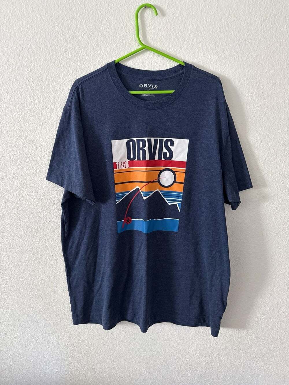 NWT Mens ORVIS Blue Graphic S/S T-Shirt Size Medium M